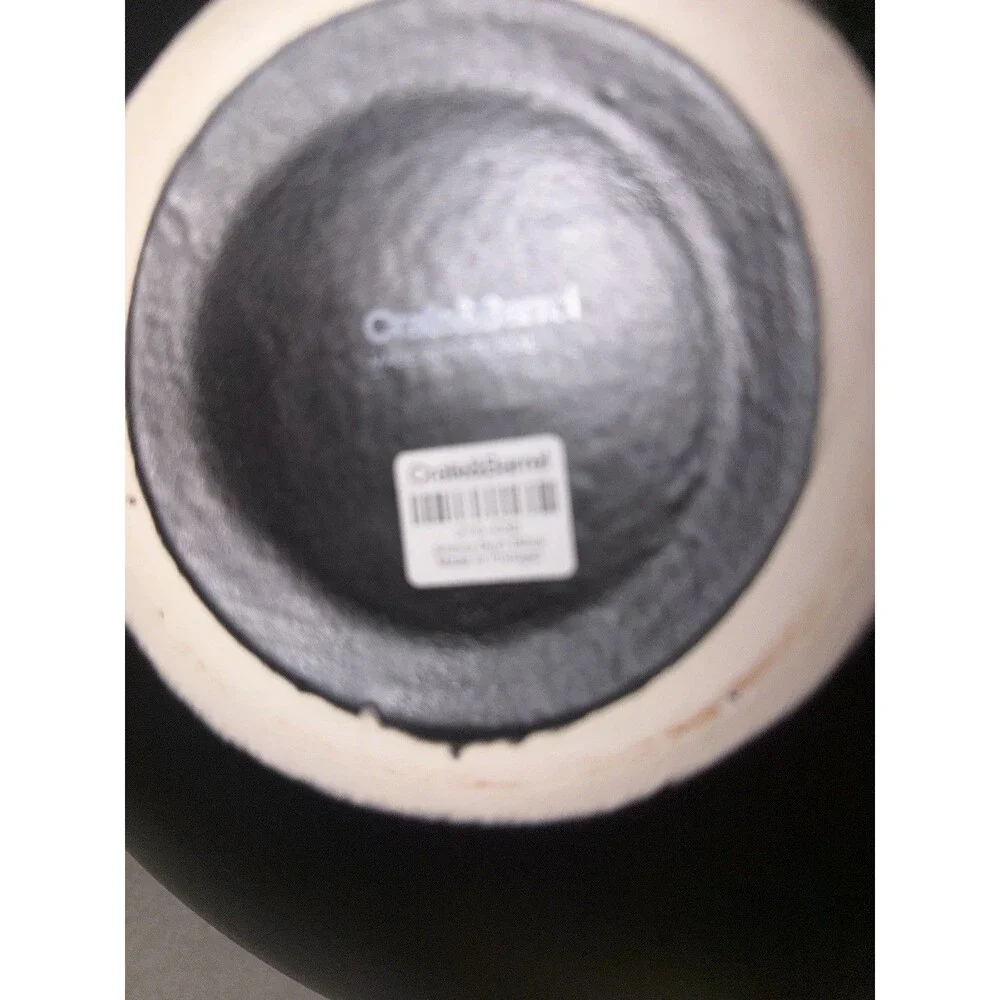 Crate & Barrel Black Matte Ceramic Round Bowl Made in Portugal